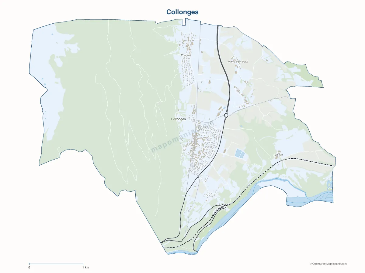 Carte de Collonges à personnaliser
