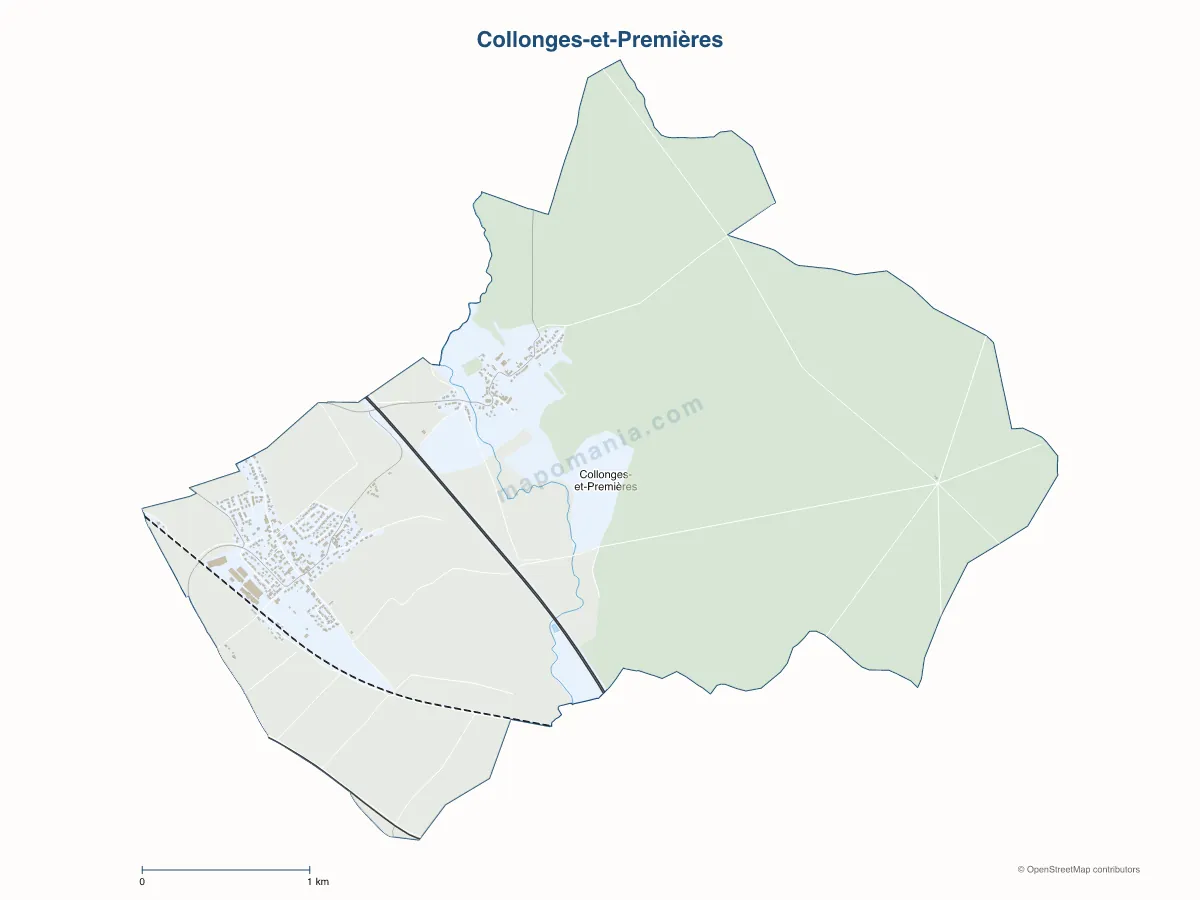 Carte de Collonges-et-Premières à personnaliser
