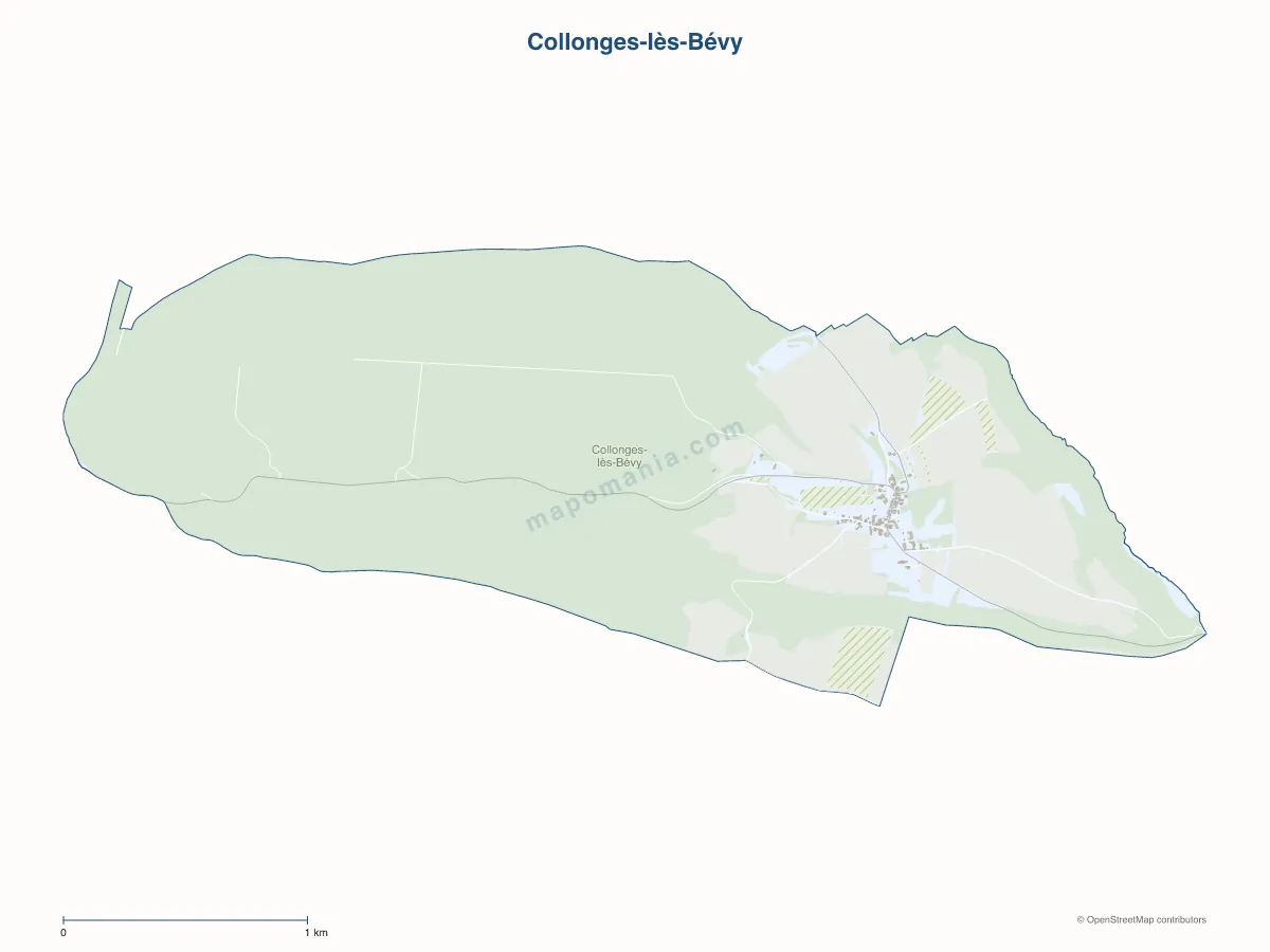 Carte de Collonges-lès-Bévy à personnaliser