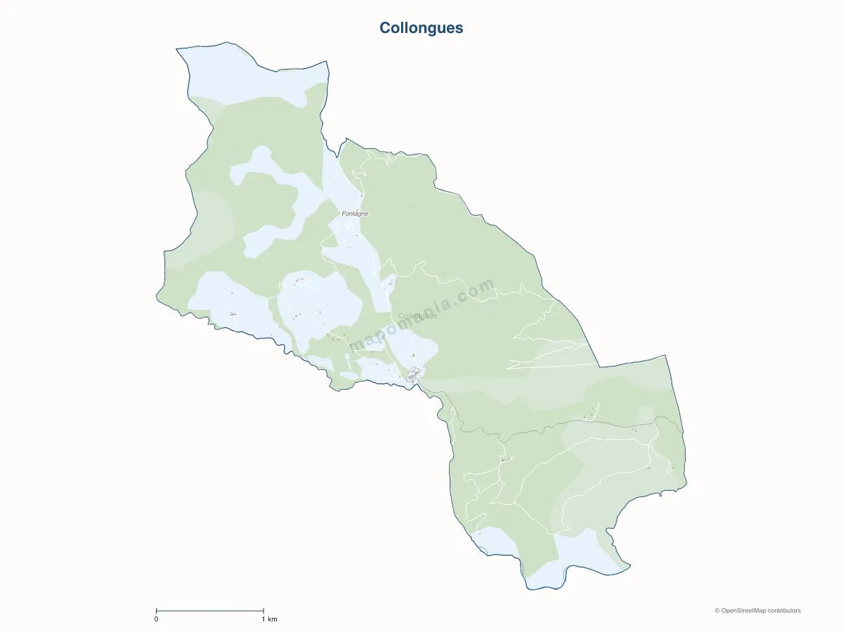 Carte de Collongues à personnaliser