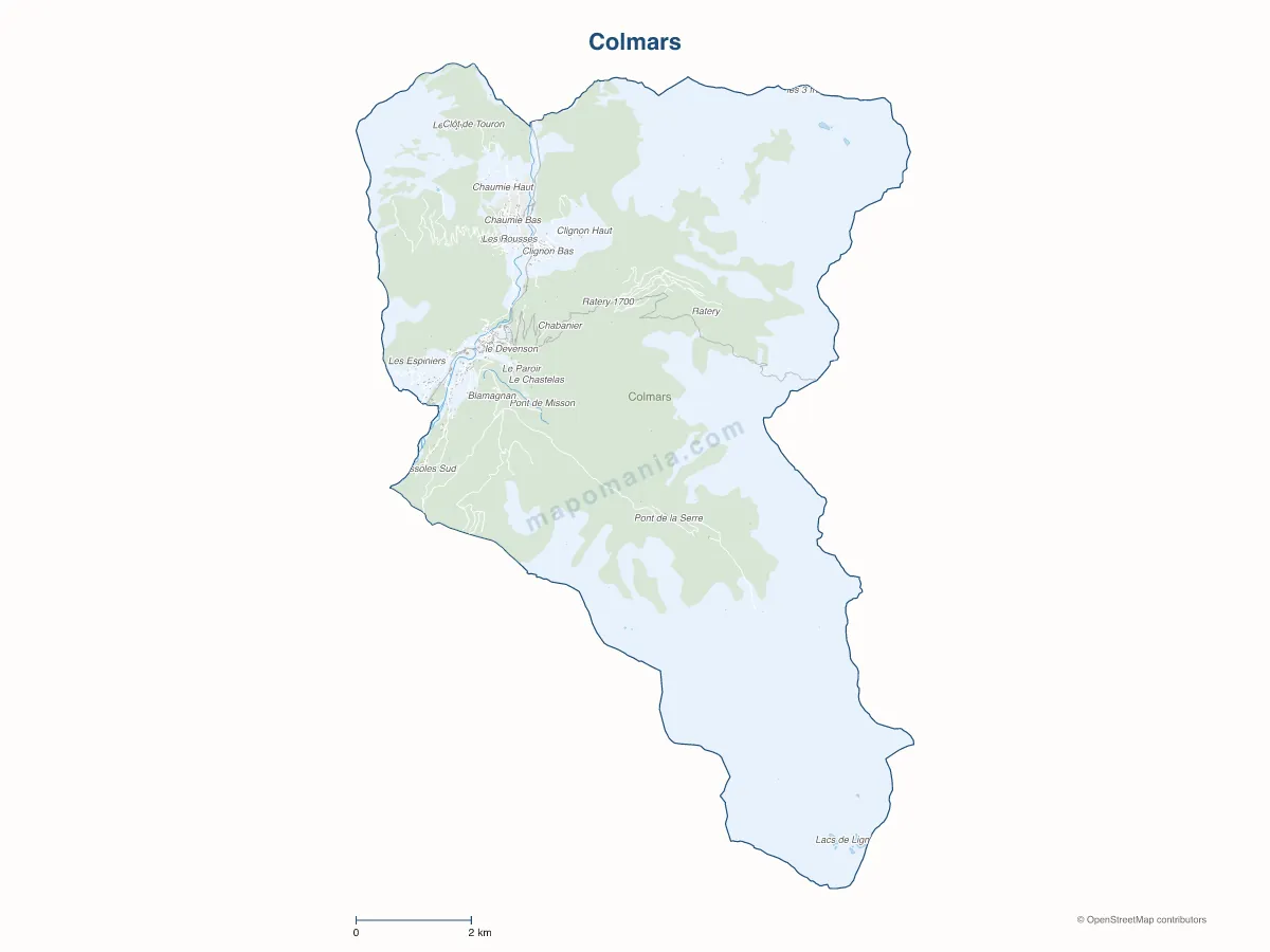 Carte de Colmars à personnaliser