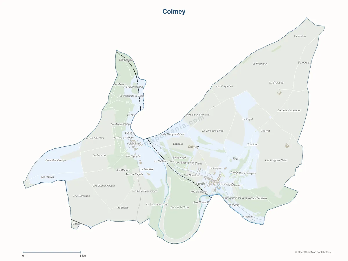 Carte de Colmey à personnaliser