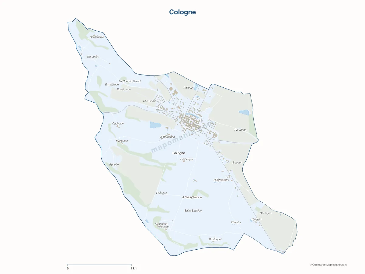 Carte de Cologne à personnaliser