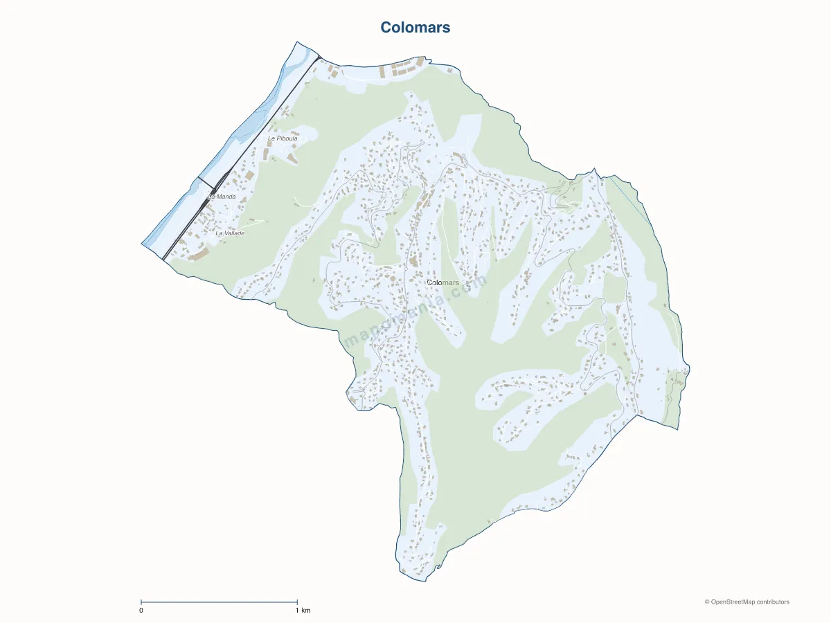 Carte de Colomars à personnaliser