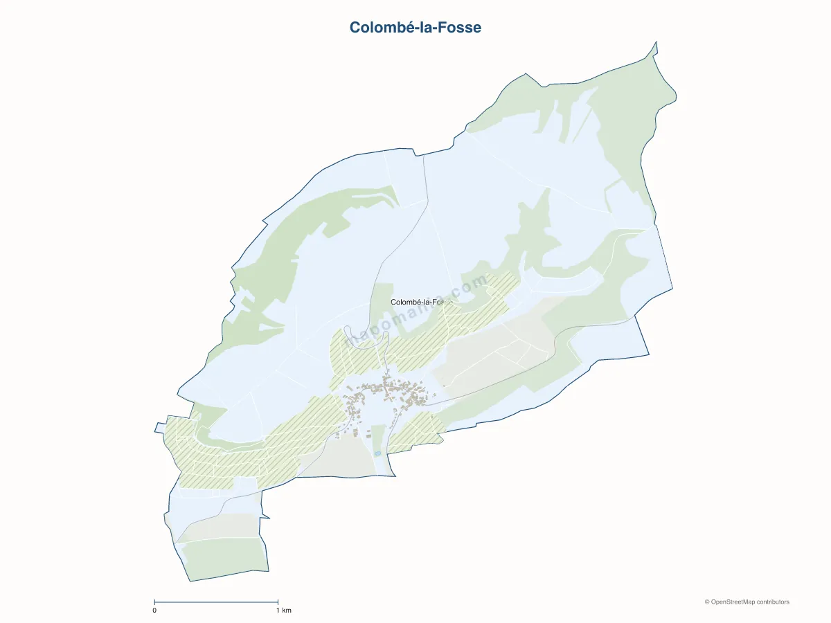 Carte de Colombé-la-Fosse à personnaliser
