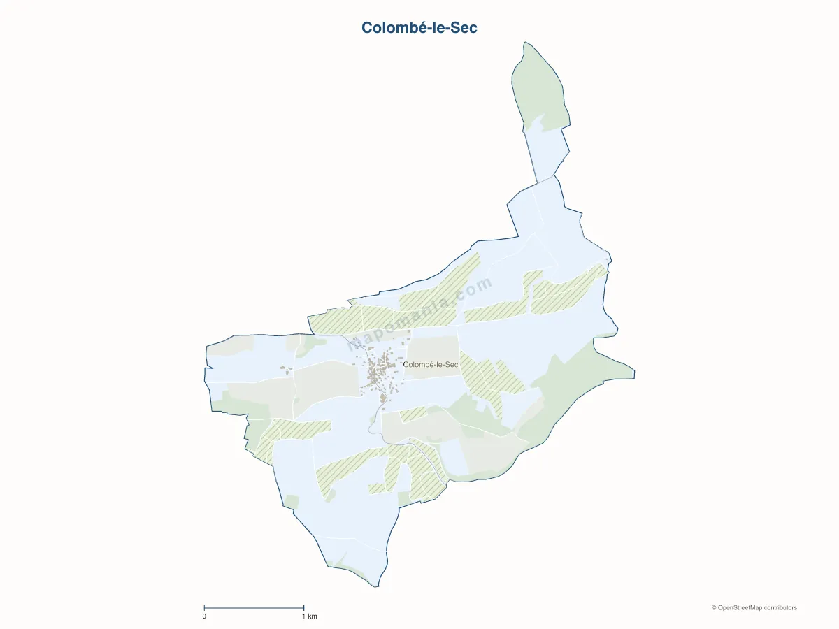 Carte de Colombé-le-Sec à personnaliser