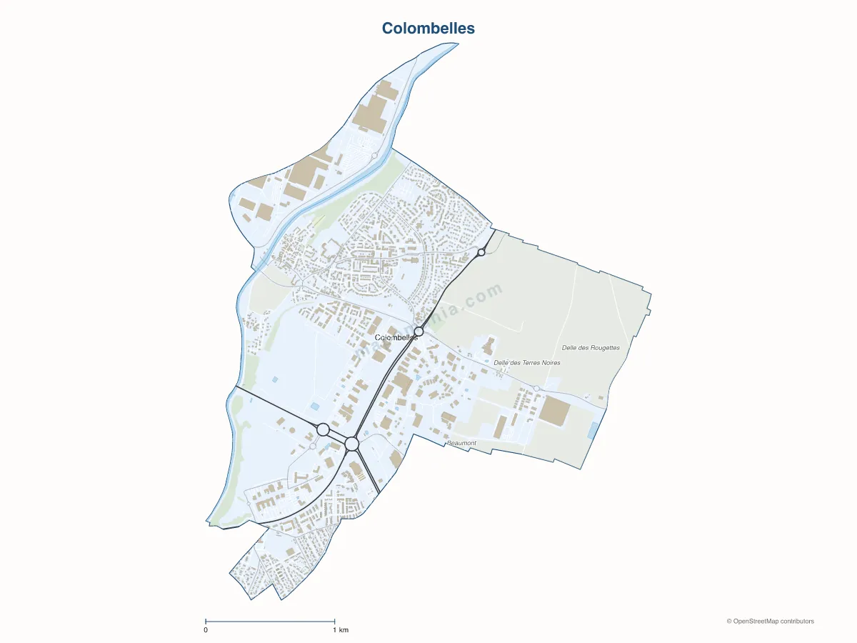Carte de Colombelles à personnaliser