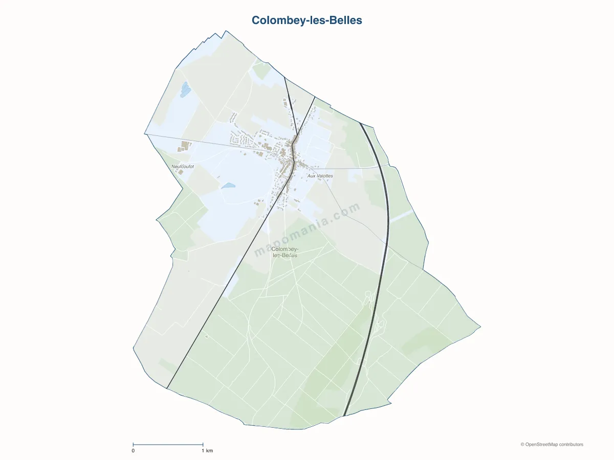 Carte de Colombey-les-Belles à personnaliser