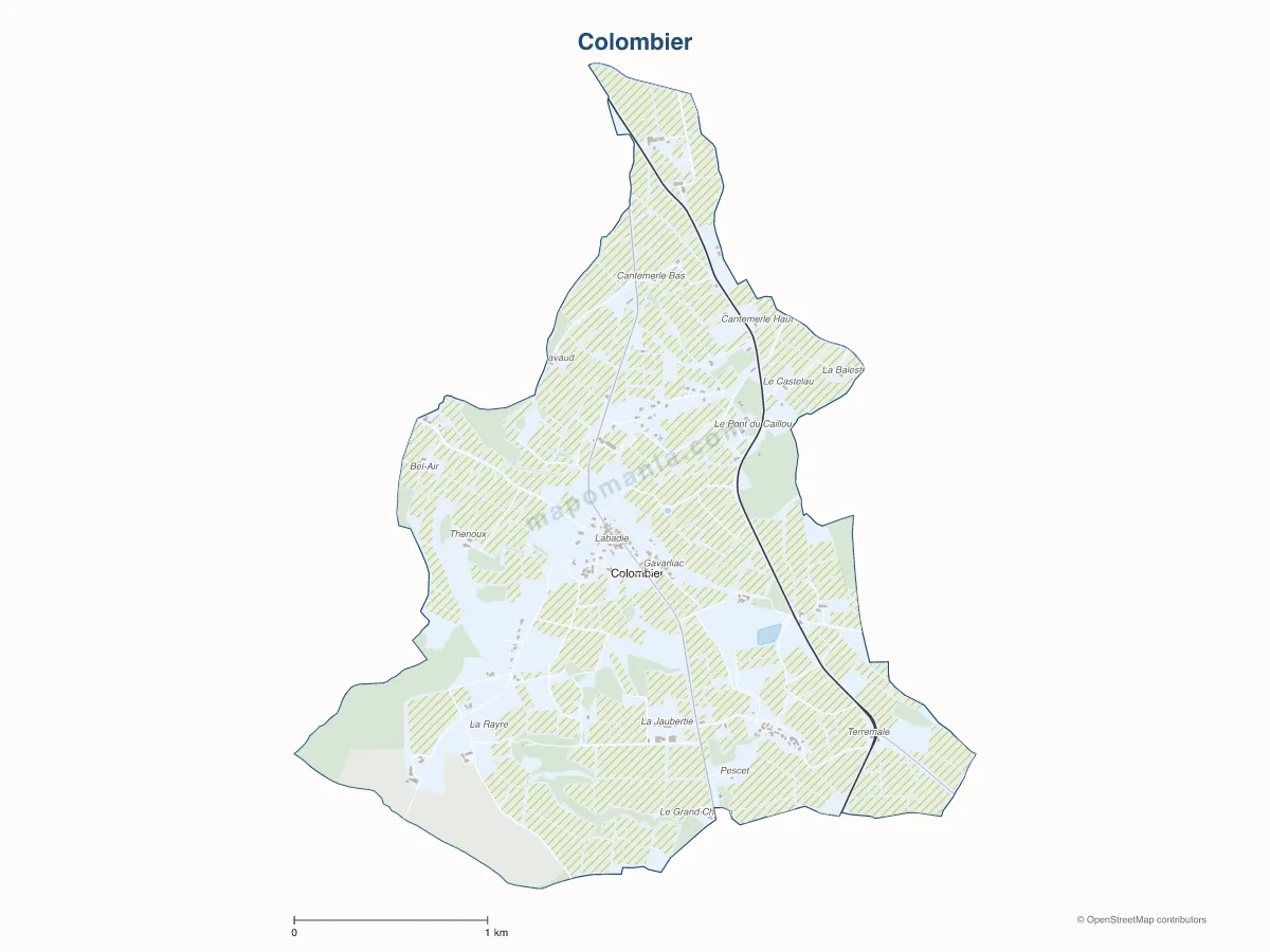 Carte de Colombier à personnaliser