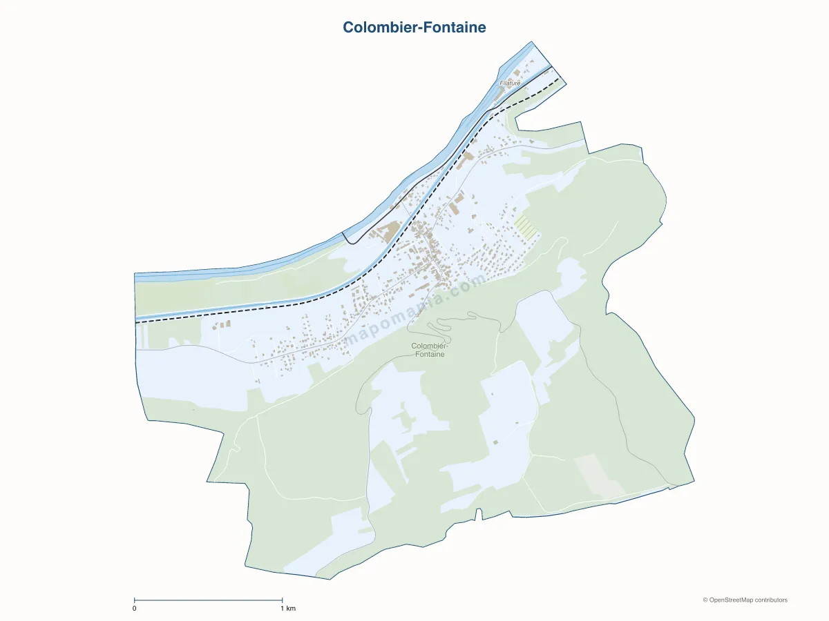 Carte de Colombier-Fontaine à personnaliser