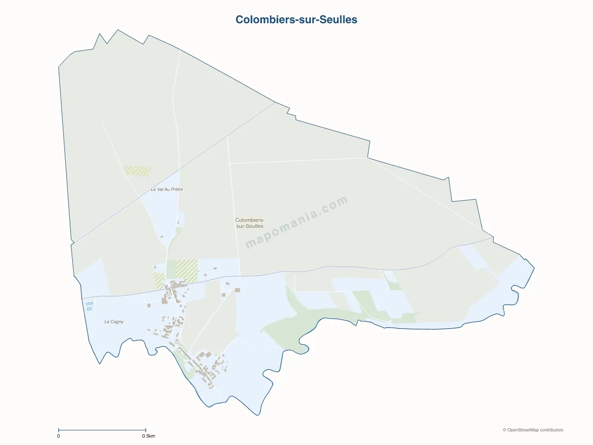 Carte de Colombiers-sur-Seulles à personnaliser