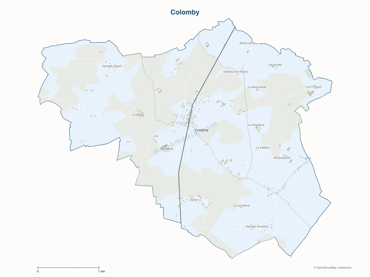 Carte de Colomby à personnaliser