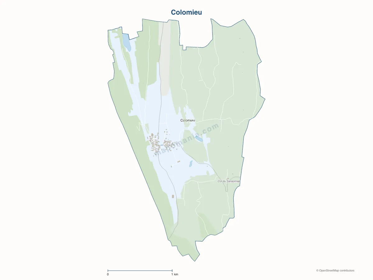 Carte de Colomieu à personnaliser