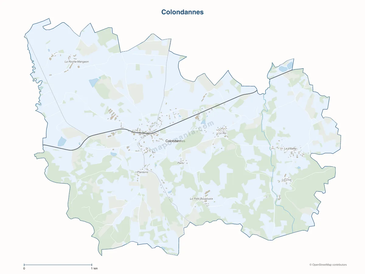 Carte de Colondannes à personnaliser