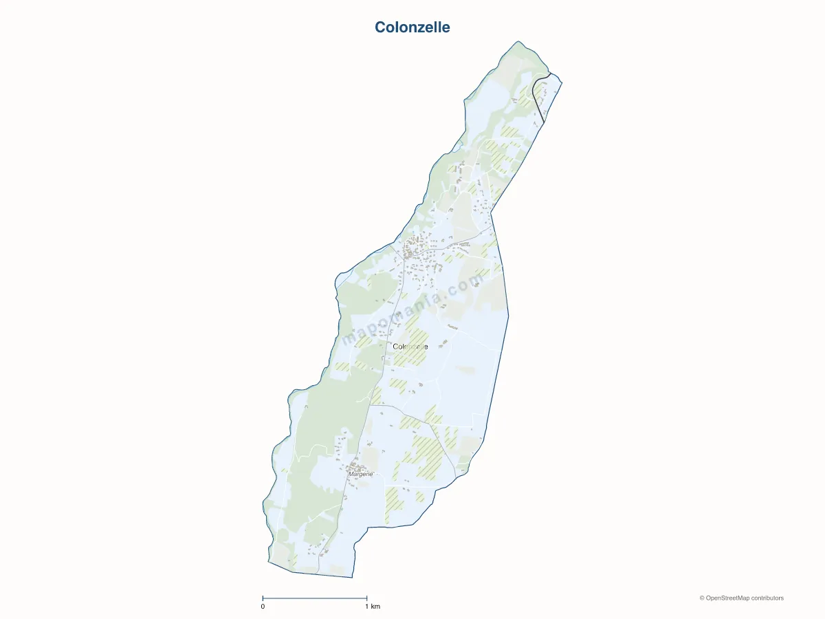Carte de Colonzelle à personnaliser