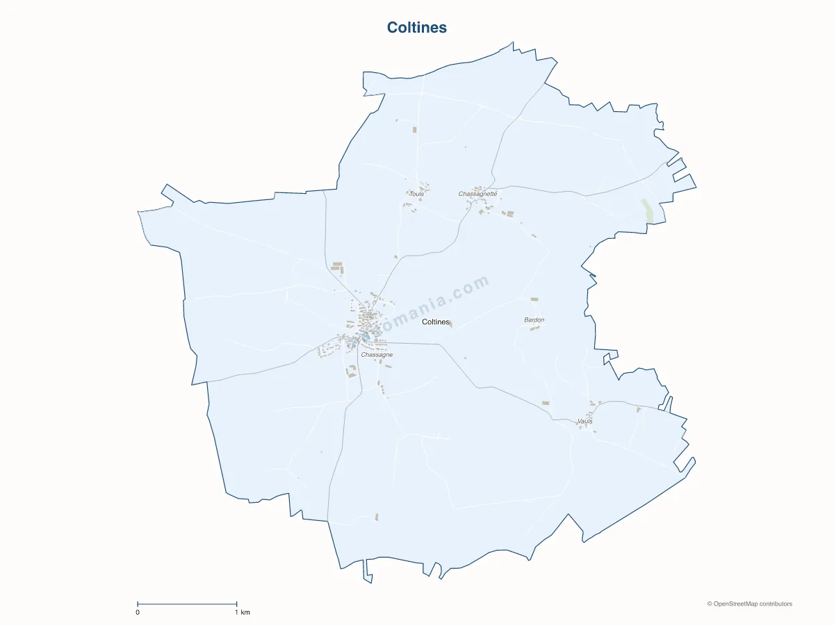 Carte de Coltines à personnaliser