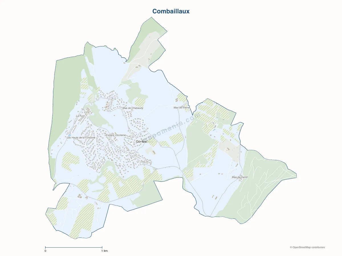 Carte de Combaillaux à personnaliser