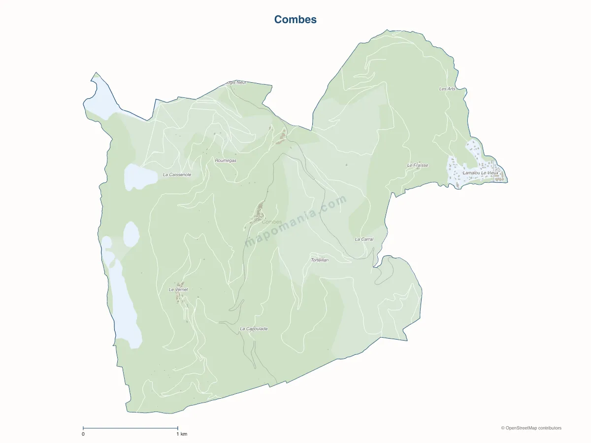 Carte de Combes à personnaliser
