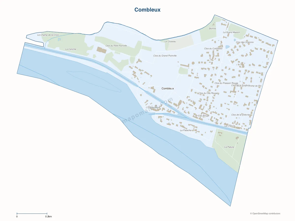 Carte de Combleux à personnaliser