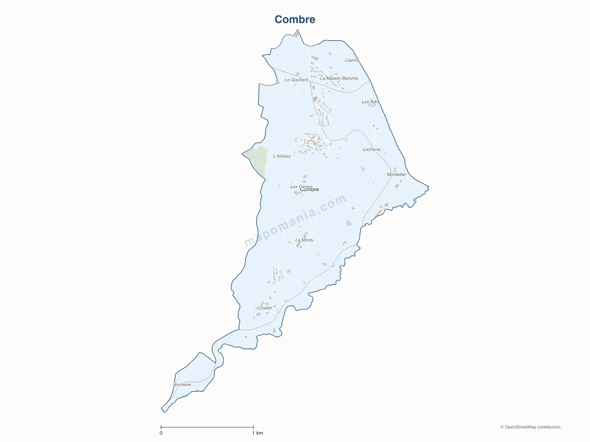Carte de Combre à personnaliser