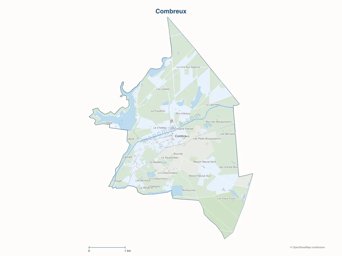 Carte de Combreux à personnaliser
