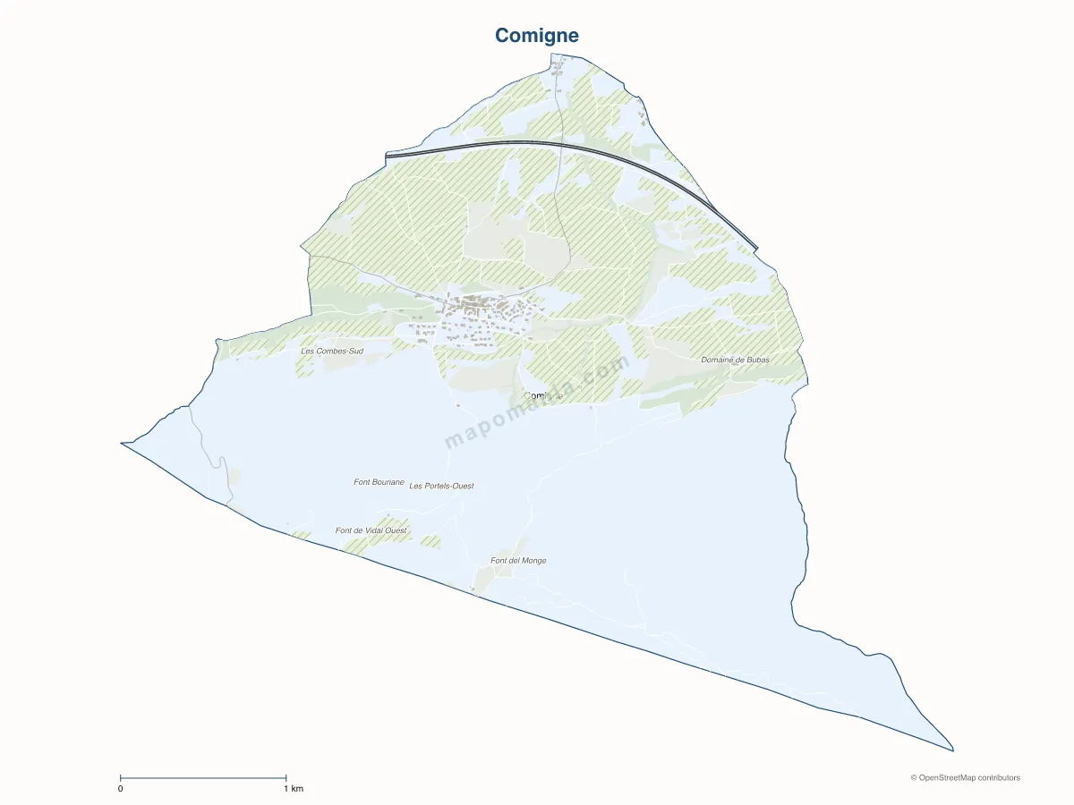 Carte de Comigne à personnaliser