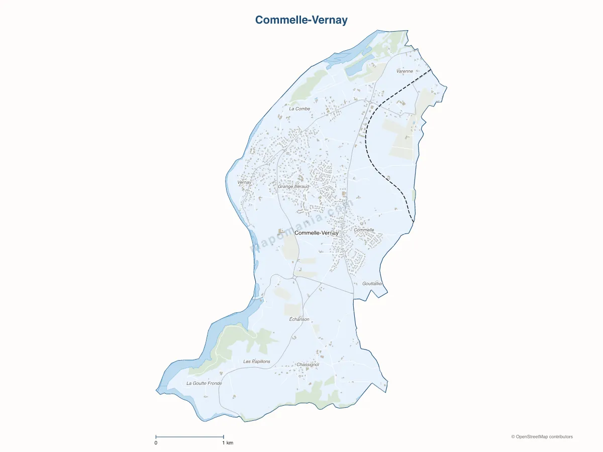 Carte de Commelle-Vernay à personnaliser