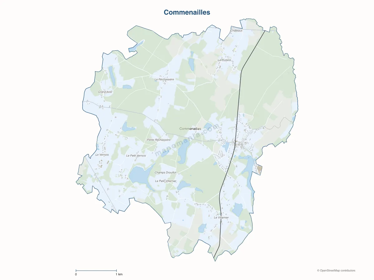 Carte de Commenailles à personnaliser