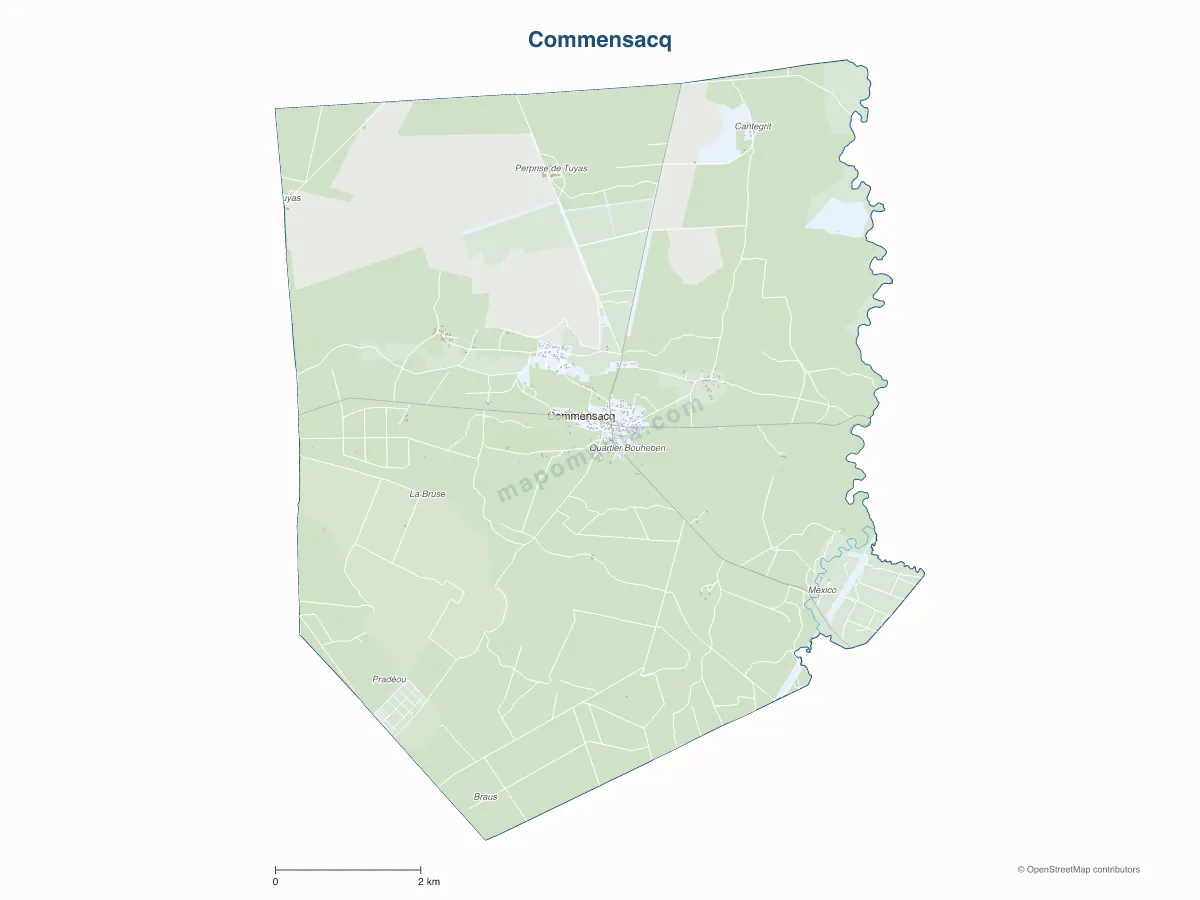 Carte de Commensacq à personnaliser