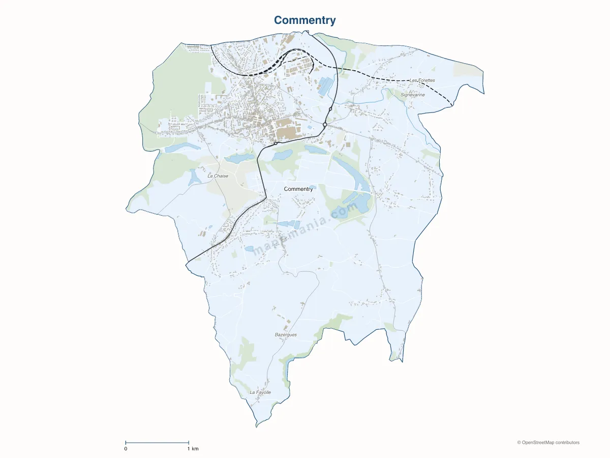 Carte de Commentry à personnaliser