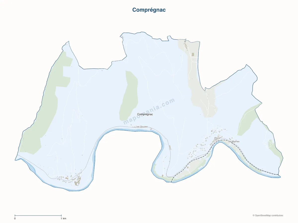 Carte de Comprégnac à personnaliser