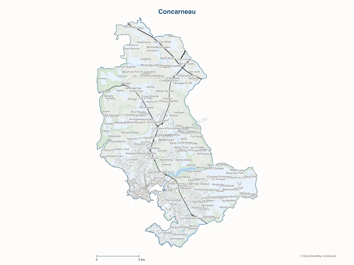 Carte de Concarneau à personnaliser