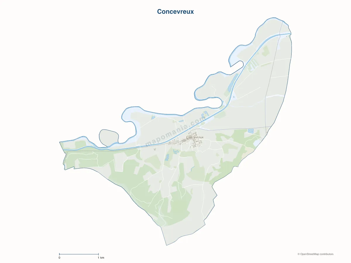 Carte de Concevreux à personnaliser