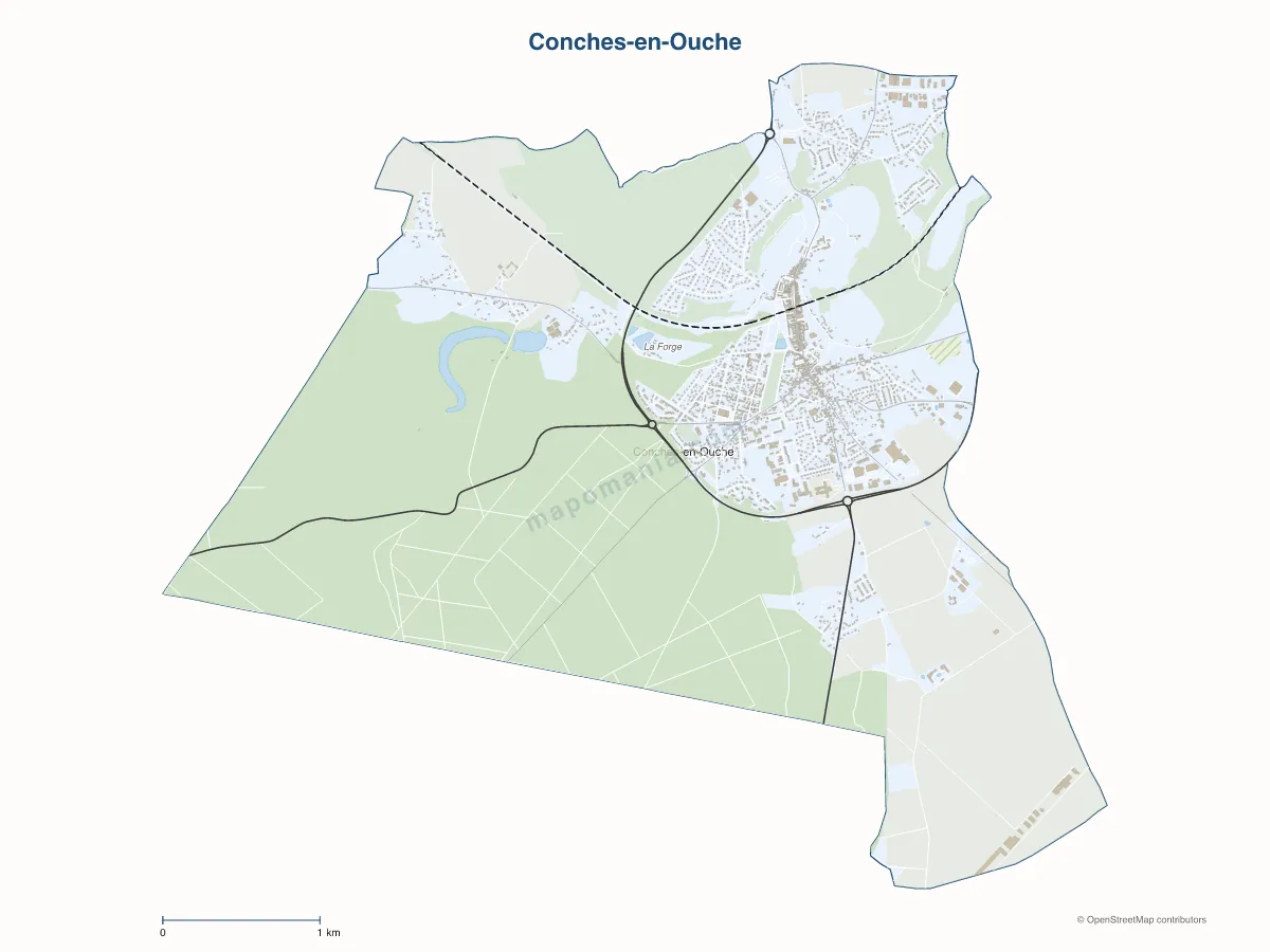 Carte de Conches-en-Ouche à personnaliser
