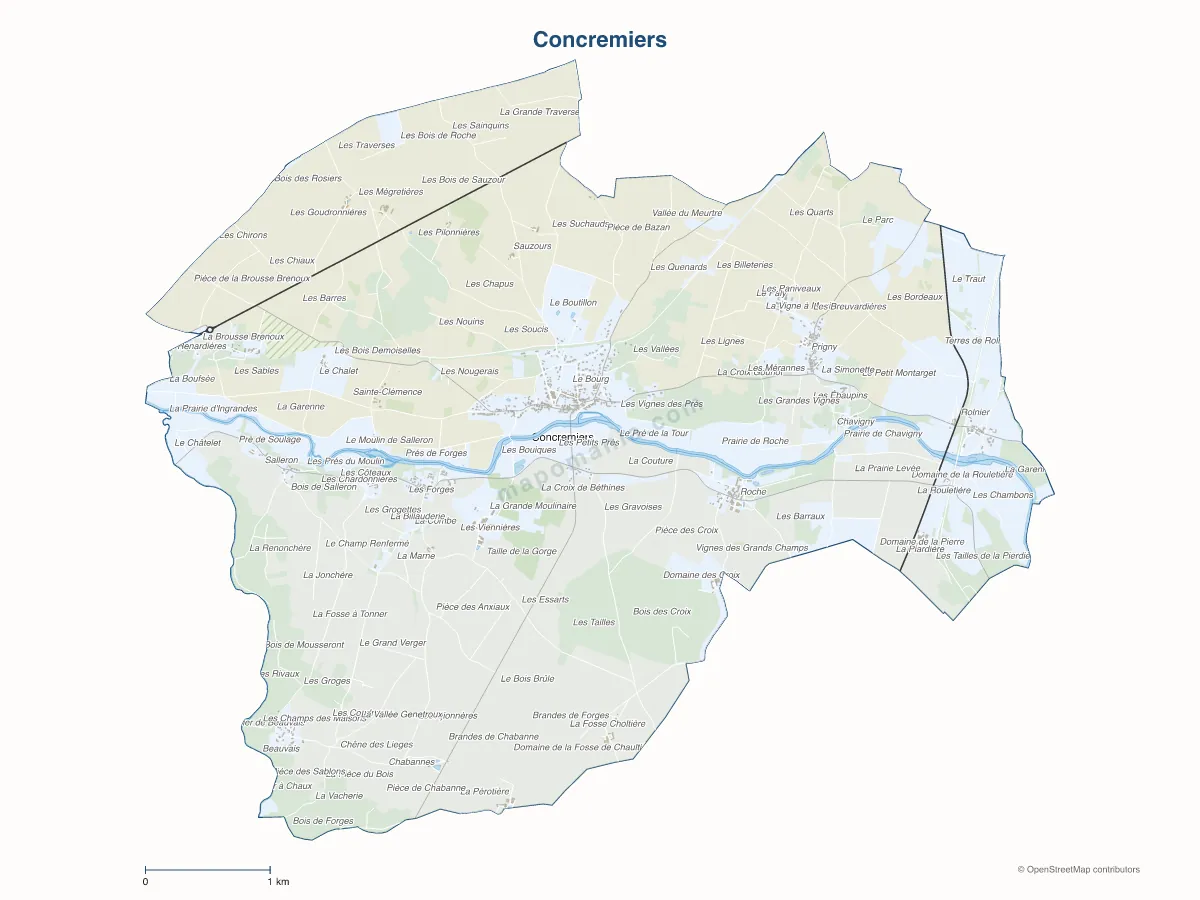 Carte de Concremiers à personnaliser