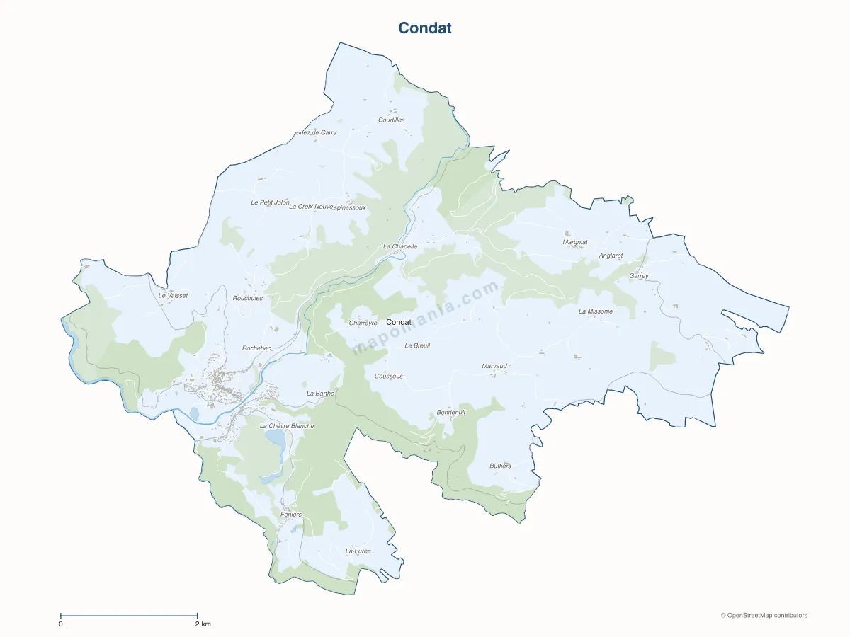 Carte de Condat à personnaliser