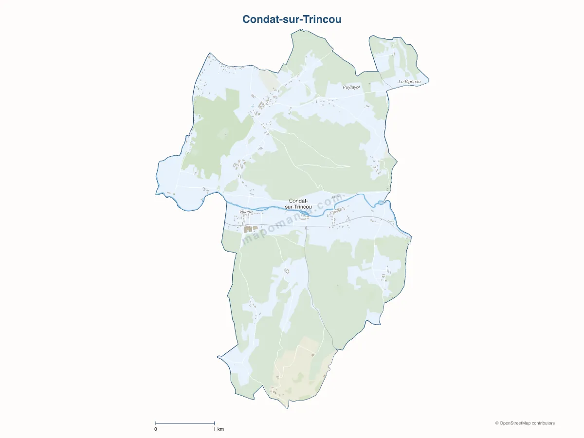 Carte de Condat-sur-Trincou à personnaliser
