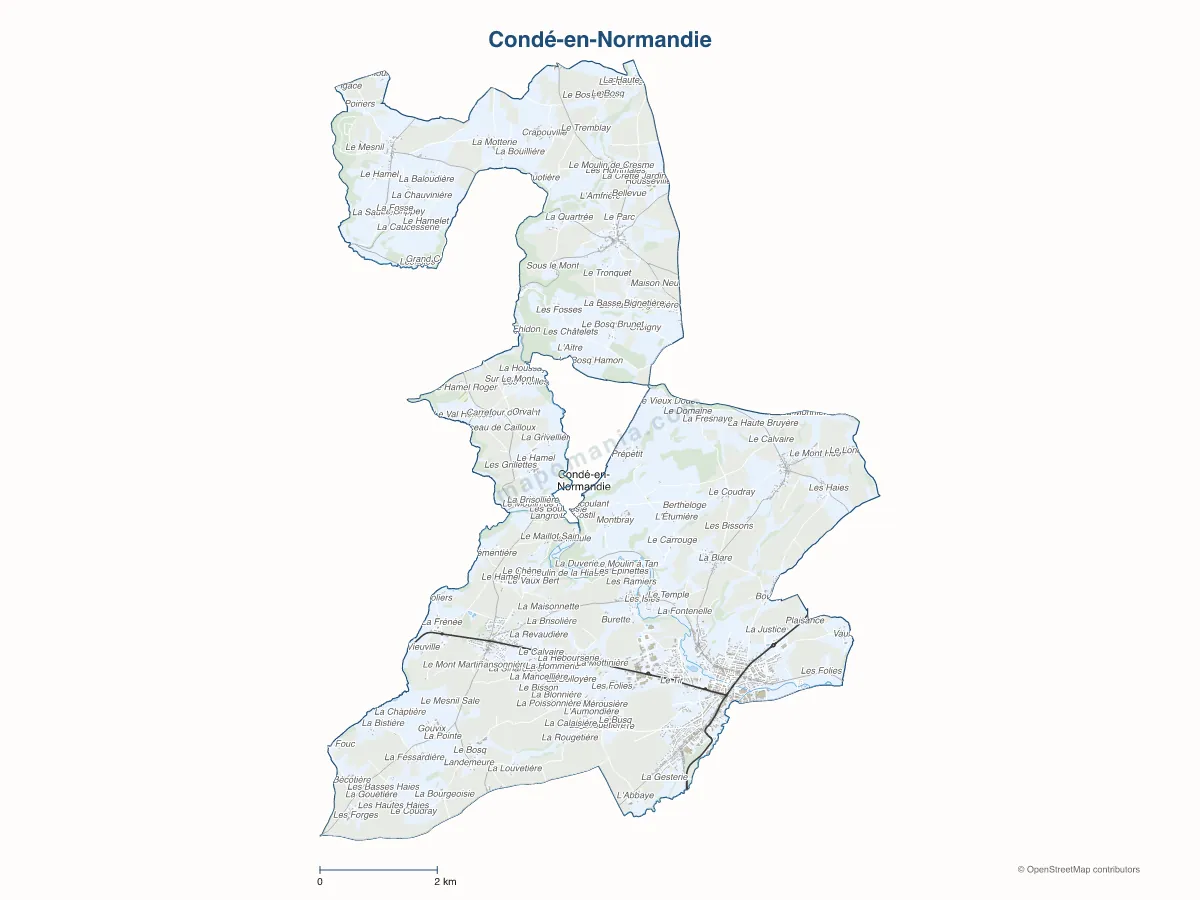 Carte de Condé-en-Normandie à personnaliser