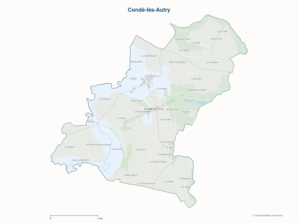 Carte de Condé-lès-Autry à personnaliser