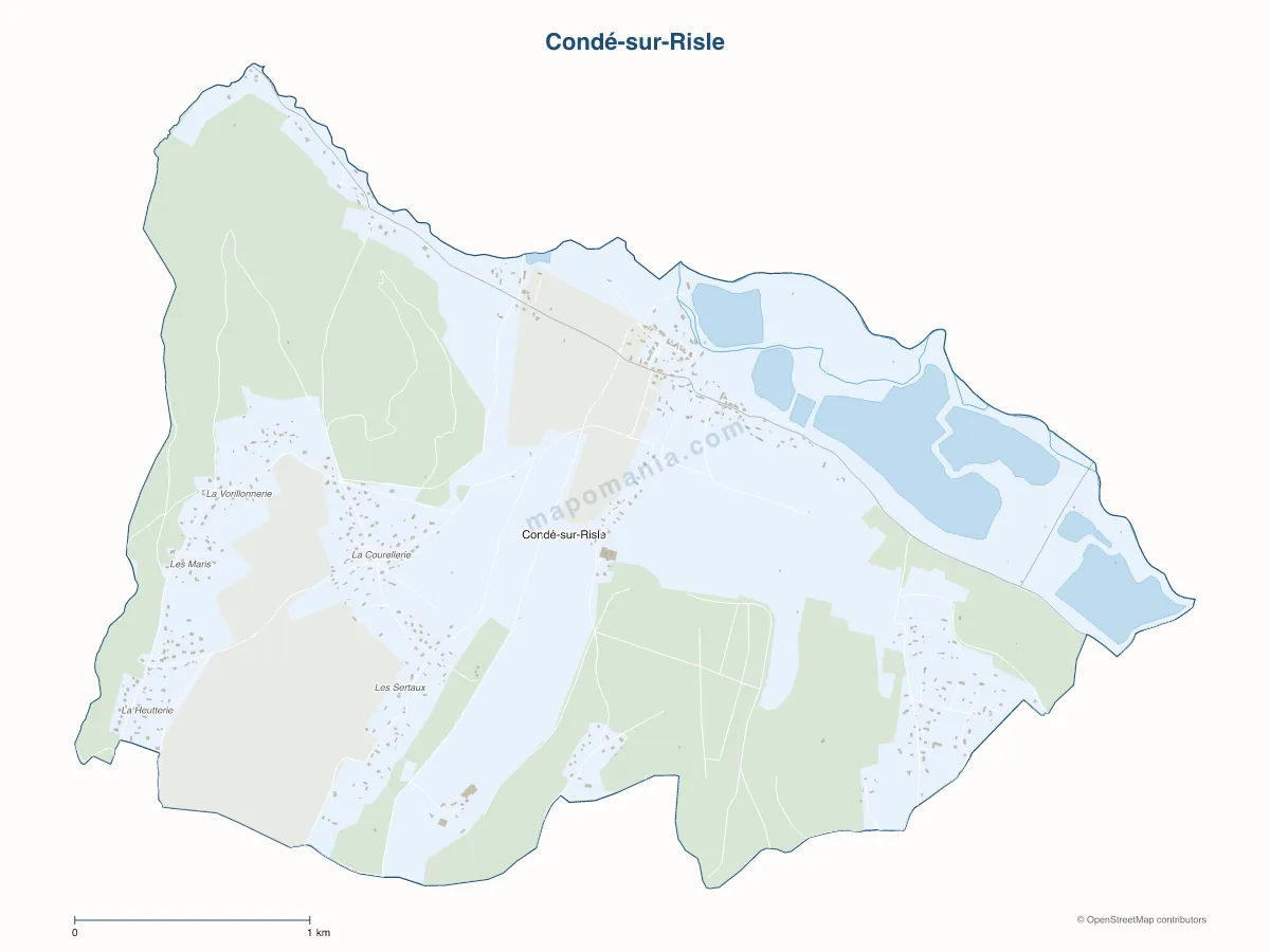 Carte de Condé-sur-Risle à personnaliser