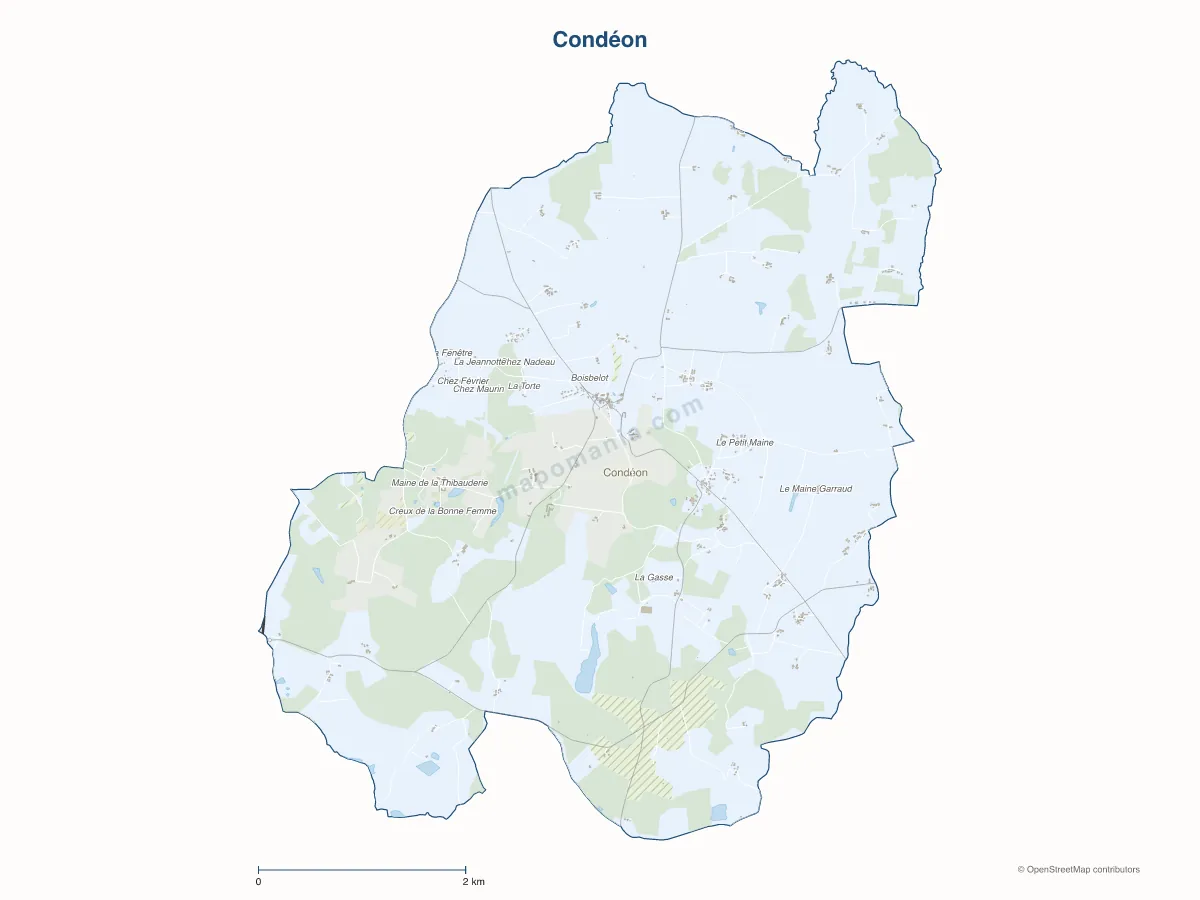 Carte de Condéon à personnaliser