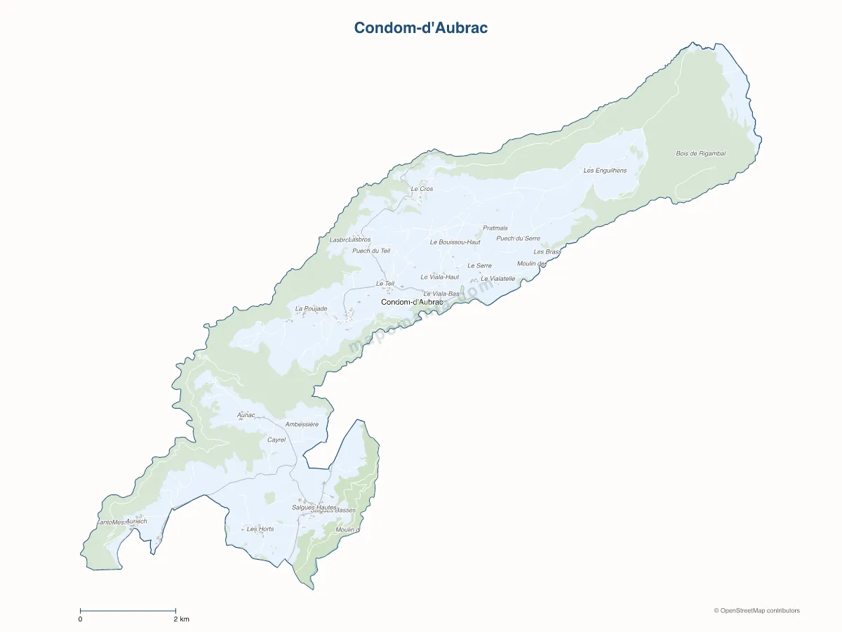 Carte de Condom-d'Aubrac à personnaliser