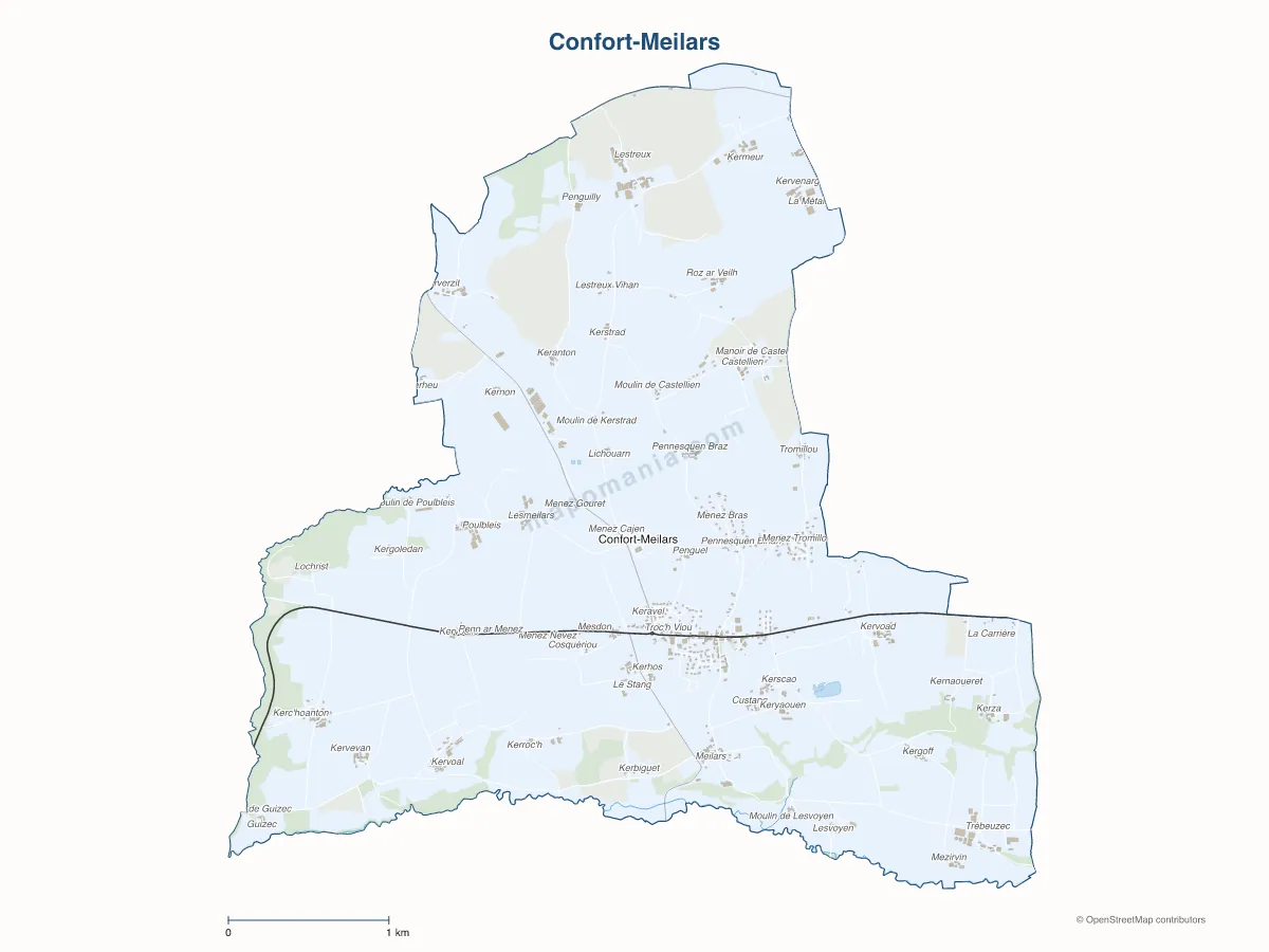 Carte de Confort-Meilars à personnaliser