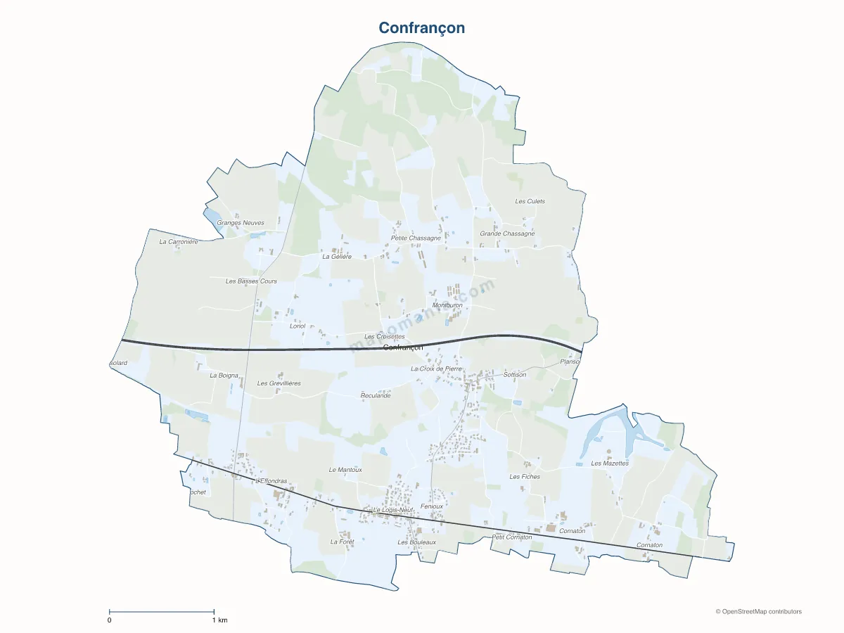Carte de Confrançon à personnaliser