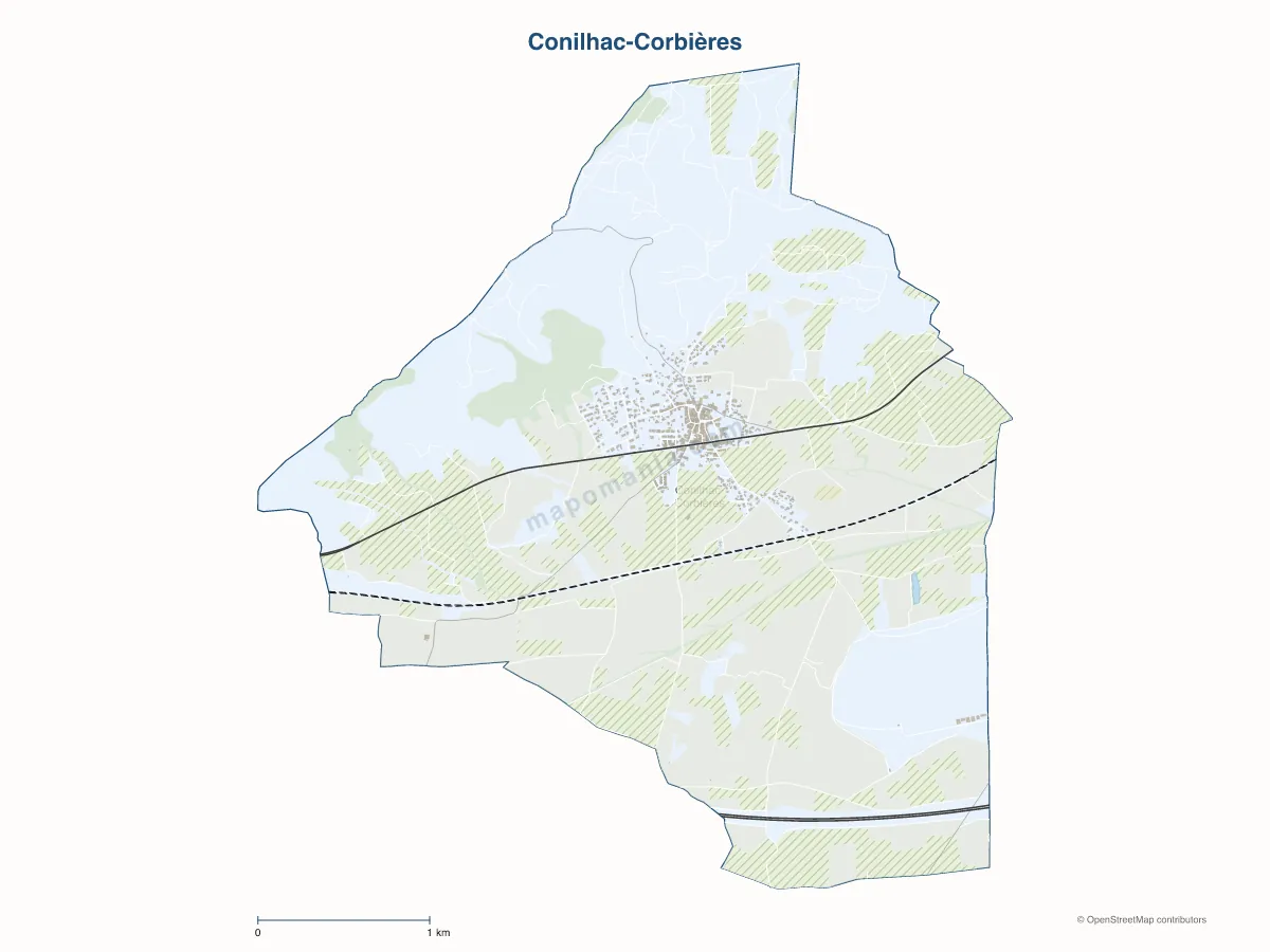 Carte de Conilhac-Corbières à personnaliser