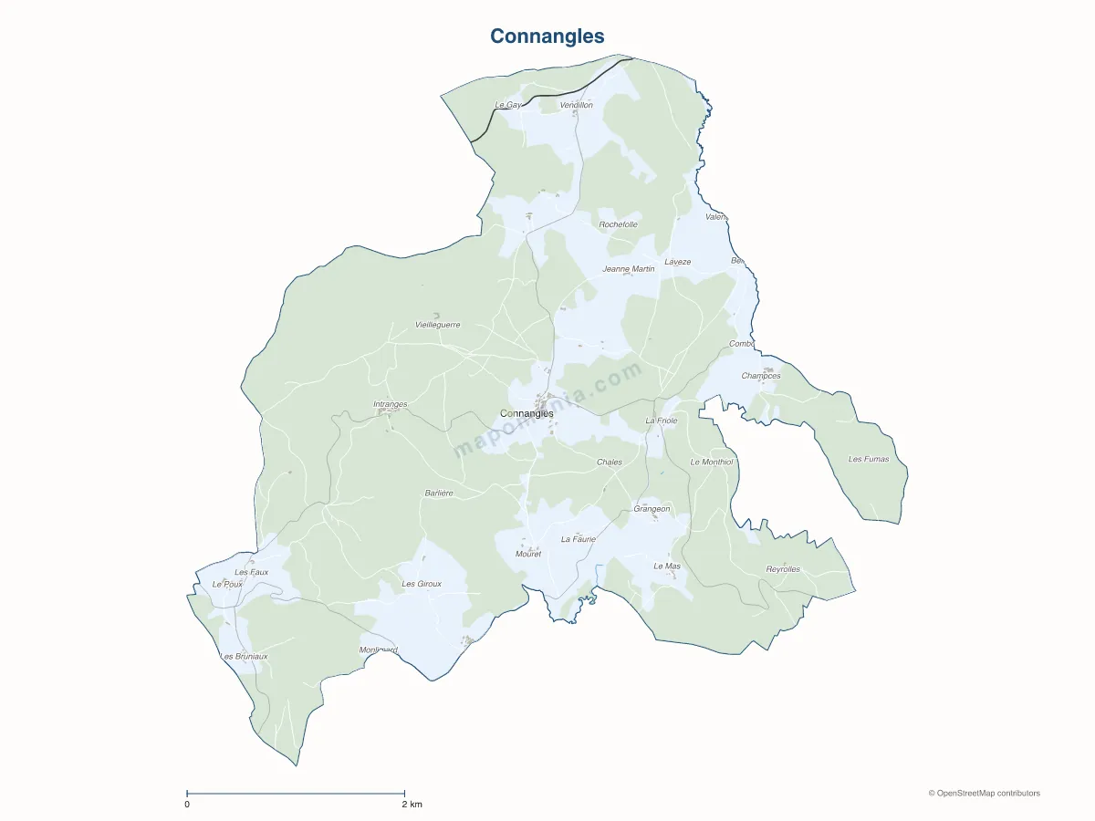 Carte de Connangles à personnaliser