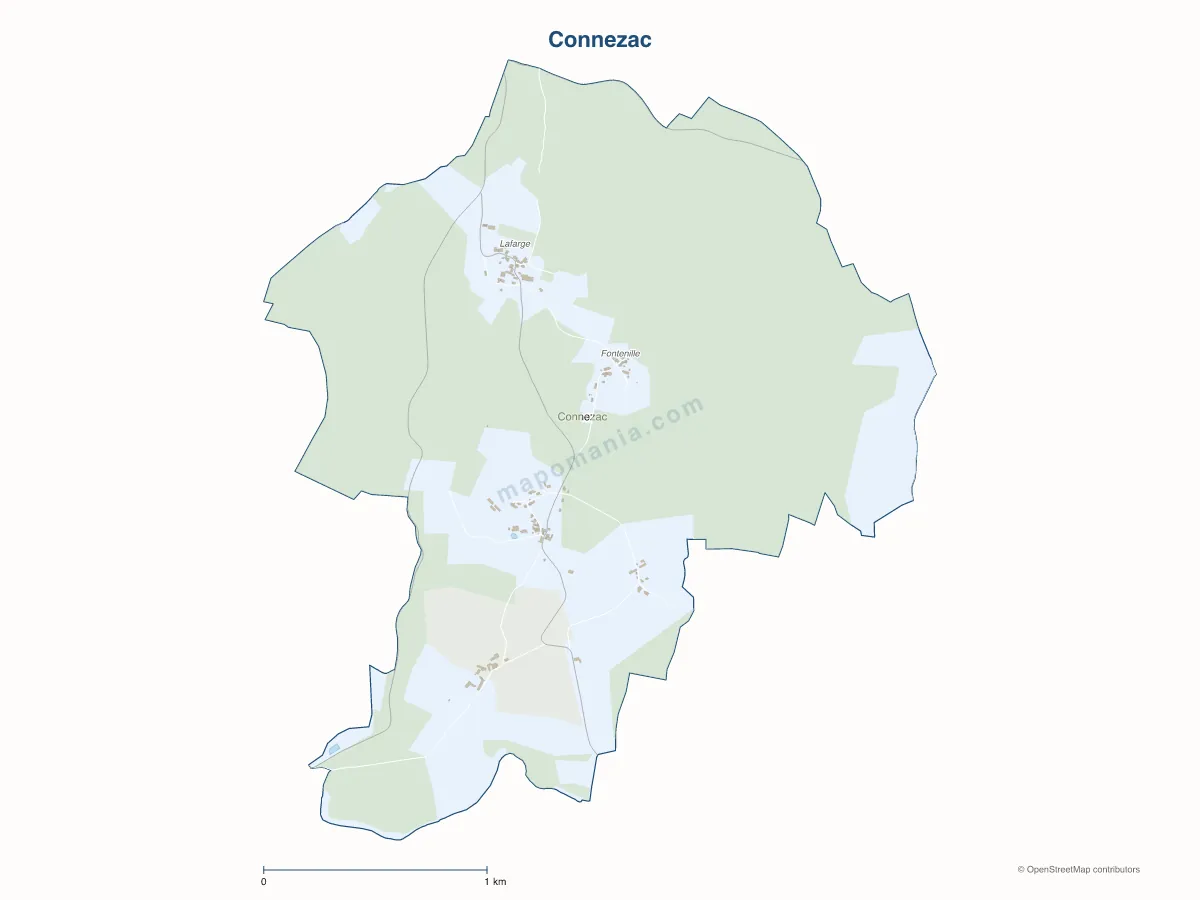 Carte de Connezac à personnaliser