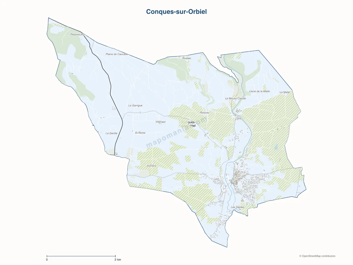 Carte de Conques-sur-Orbiel à personnaliser