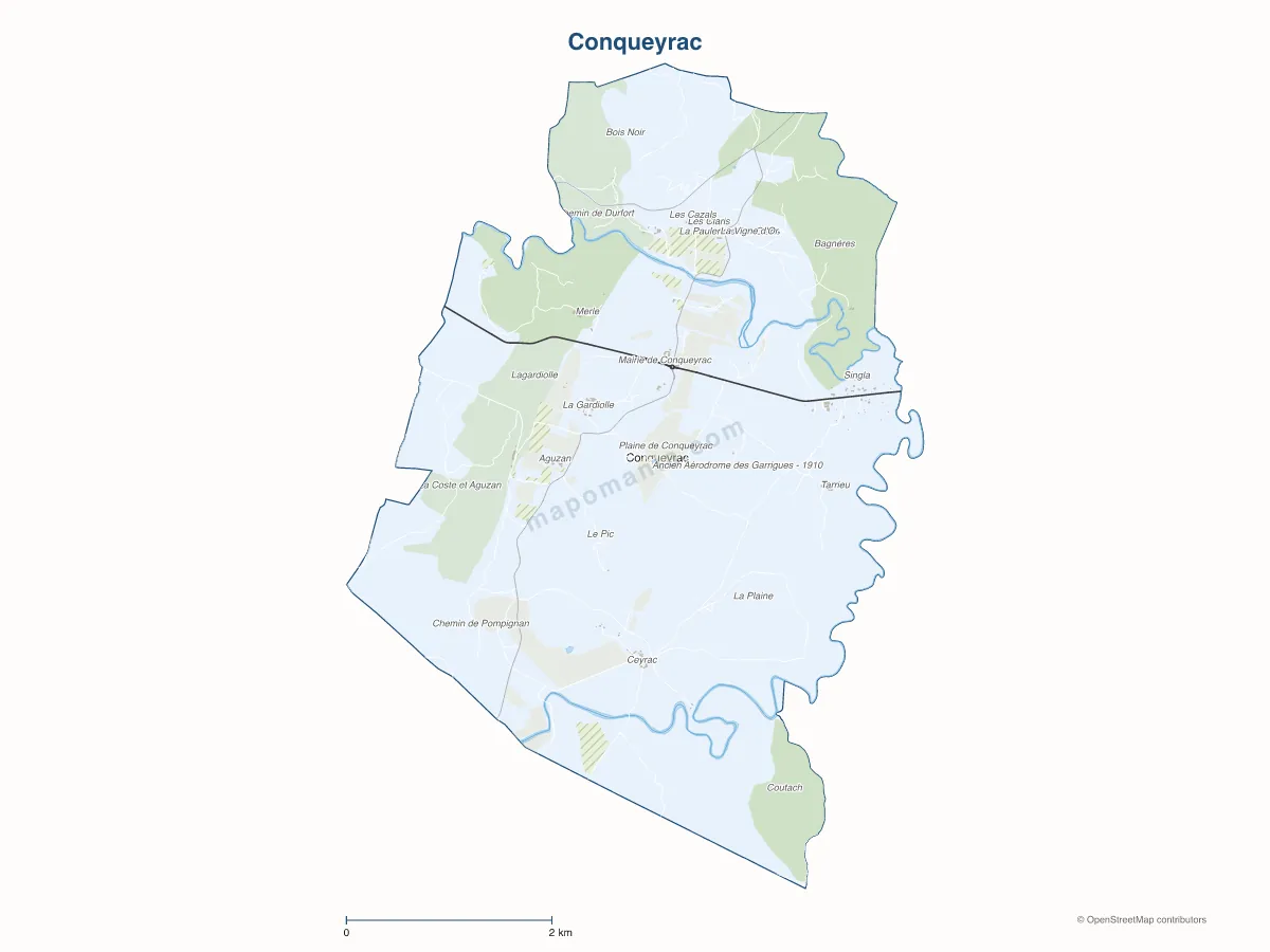 Carte de Conqueyrac à personnaliser