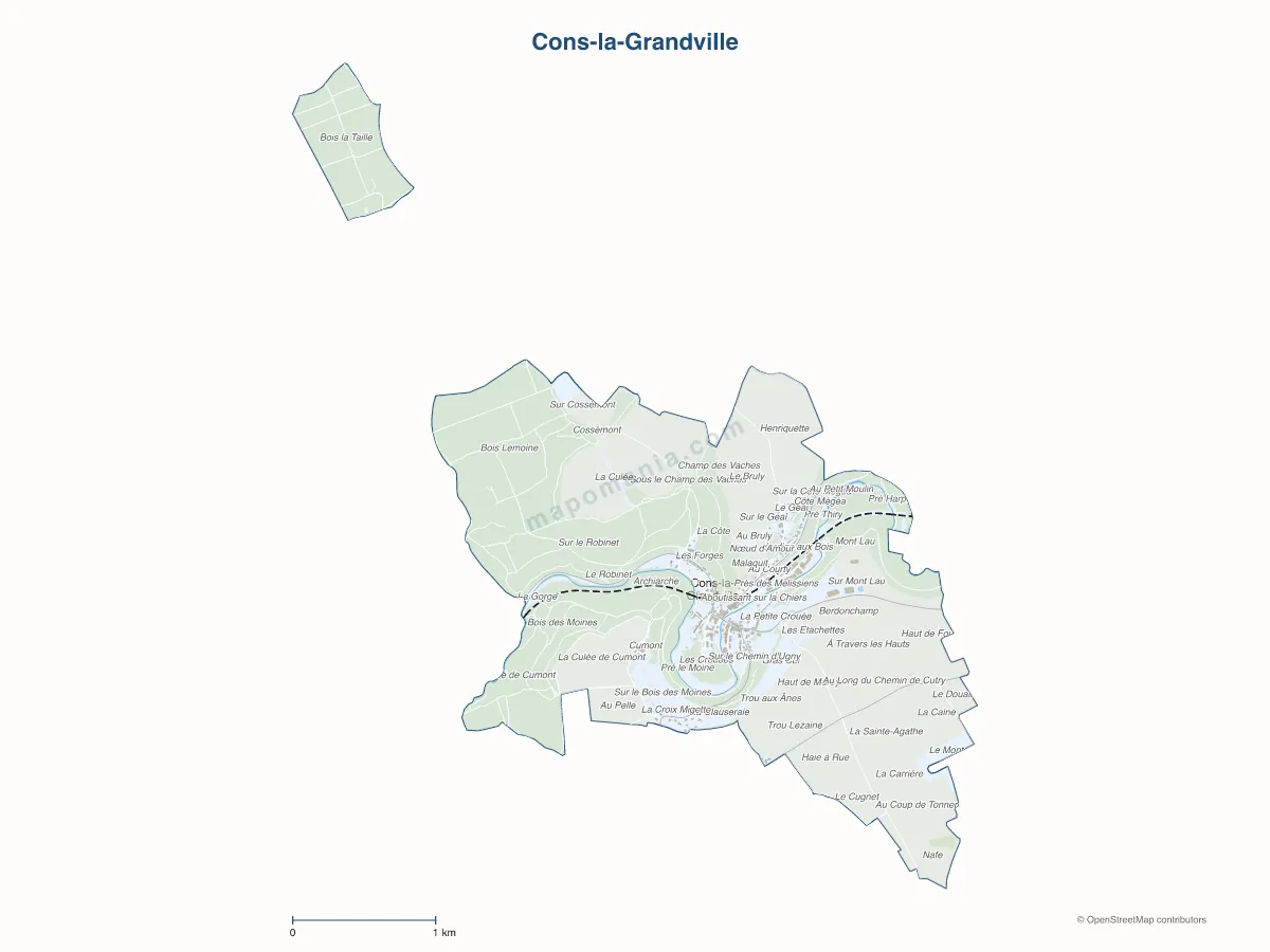 Carte de Cons-la-Grandville à personnaliser